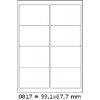 CDRmarket ETR0ECO0817A4100 samolepiace etikety 99,1 x 67,7 mm, 8 etiket, A4, 100 listů, biela