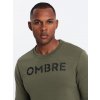 Ombre Classic men's sweatshirt with inscription - dark olive šedá M Ombre 5902228985518