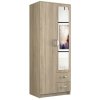 Šatníková skriňa ROMANA 80 Zrkadlo Dub sonoma