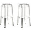 Garden-Shop Plastová barová stolička FOX (SET 2 ks) - Transparentná