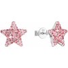 Evolution Group Stříbrné náušnice Hvězdičky s krystaly Preciosa 31312.3 light rose