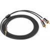 Interlook AC-3-3M-Striebro | Jack 2x RCA (Chinch) kábel | pozlátené konektory | HQ Strieborný