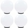 LED záhradné lampy, 4 ks, guľaté, 40 cm, PMMA