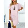 Fashionweek Dámske bavlnené a ľanové šaty s príveskom It-lobos Farba: světle růžová, Veľkosť: Universal