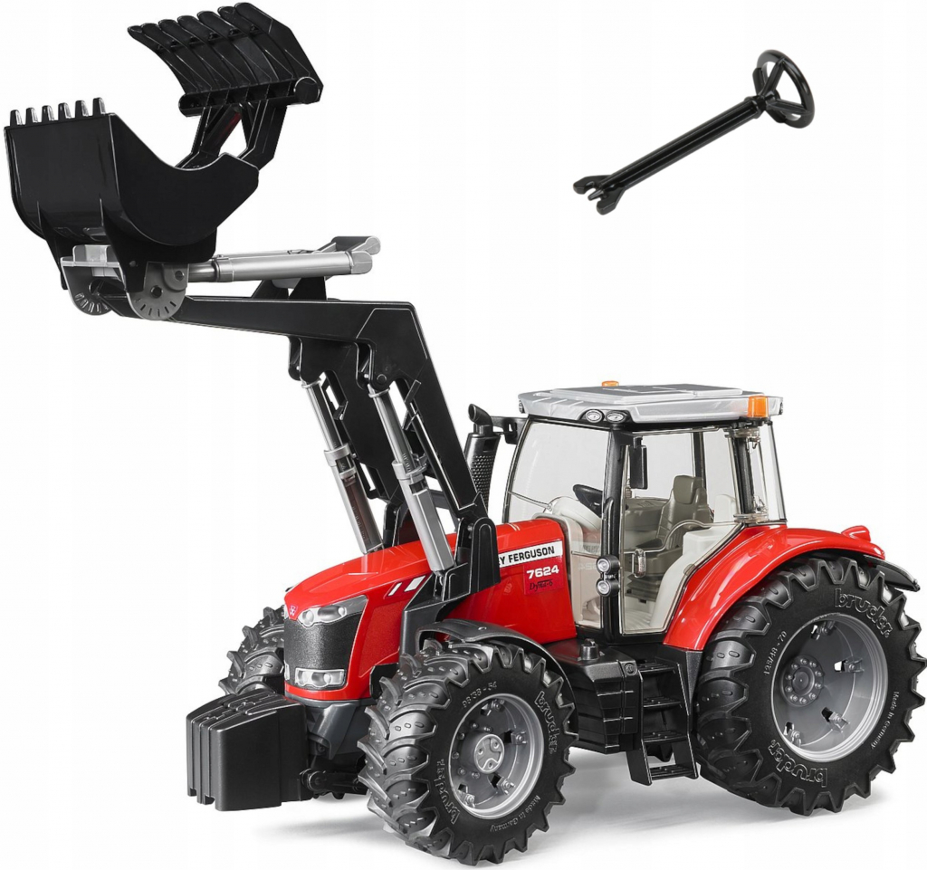 Bruder 3047 Traktor Massey Ferguson 7600 s čelným nakladačom