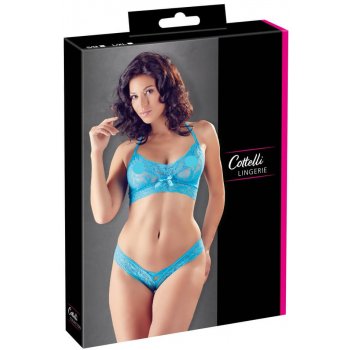 Cottelli wild lace bra set blue