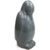Keramická dekoratívna socha v tvare tučniaka v sivom farebnom prevedení s glazovaným povrchom 17 x 17 x 37 cm 44210