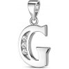Argento Strieborný prívesok písmeno G číre okrúhle zirkóny 84937