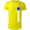 Nápis Záchranár + hviezda - Tričko z organickej bavlny - 2XL ( Citrónová )