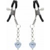 Svietiace klipy na bradavky Glow-In-Dark Nipple Clamps Liebe Seele modré