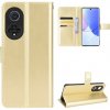 Peňaženkové kožené puzdro HORSE na Huawei Nova 9 - Zlatá