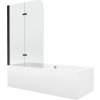 MEXEN/S - Cube obdĺžniková vaňa 180 x 80 cm s panelom + vaňová zástena 80, transparent, čierna 550518080X9008027000