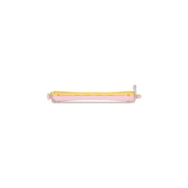 Natáčka do vlasov Plastové natáčky na trvalú s patentnou gumičkou 8052 - pink/yellow -8 mm