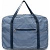 KONO skládacia vodotesná cestovná taška - navy - pruhovaná