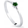 Cutie Diamonds Minimalistický prsteň z bieleho zlata so smaragdom DZ8011-SM-X-2 55 mm