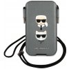 Karl Lagerfeld a Choupette Head Saffiano PU Pouch L Grey