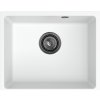 Sink Quality Crypton 55, kuchynský granitový drez 460x375x205 mm + čierny sifón, biela, SKQ-CRY.W.1KBO.55.XB