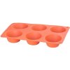 Forma MagicHome, na pečenie, na 6 muffinov, silikón, červená, 23,7x16x3 cm