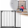 CEEDIR Bezpečnostná brána pre deti, bezpečnostná brána na schodisko N Stop bez vŕtania a s kovovou mriežkou / šírka 95 - 105 cm - čierna CEEDIR