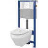 Cersanit AQUA NÁDRŽ 52 PNEU, WC MISA CREA Clean On, TLAČIDLO ACCENTO BIELE SKLO, SEDÁTKO CREA SLIM DUROPLAST, biele S701-313
