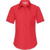 Košeľa dámska Fruit of the Loom Lady-Fit Short Sleeve Poplin Shirt - červená, XS