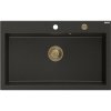 MEXEN/S MEXEN/S - Elix granitový drez 1-miska 800 x 500 mm, čierna/zlatá metalik, sifón zlatá 6527801005-75-G