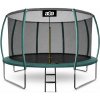 Trampolína Aga 366 cm Tmavo zelená + ochranná sieť + schodíky