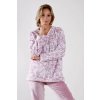 Dámske teplé pyžamo Flora 64569102 - Vestis S lila-bílá