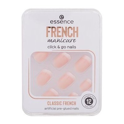 Essence French Manicure Click & Go Nails nalepovací nehty ve francouzském stylu 12 ks odstín 01 Classic French