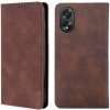 Peňaženkové kožené puzdro Skin Feel na Oppo A38 - Tmavá hnedá