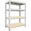 Biedrax Kovový regál 60 x 90 x 90 cm, biely - 4 police MDF