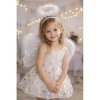 Detský kostým anjel – biely set so sukňou, krídlami a svätožiarou (Jemný anjelský kostým pre malé slečny na karneval a oslavy)