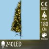 Umelý 1/2 vianočný stromček s integrovaným led osvetlením - 3d+2d ihličie - 240led - 180cm - teplá biela