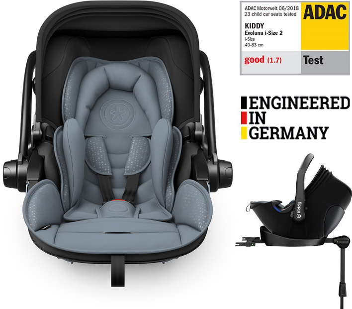 KIDDY Evoluna i-size 2 + Isofix základna 2023 Polar Grey