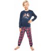 Chlapčenské pyžamo Cornette Kids Boy 593/122 Gnomes Christmas 86-128 - Tmavomodrá / 86-92