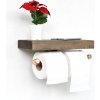 Asir | Držiak toaletného papiera s policou BORU 12x30 cm smrek/medená | AS1172