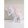 Plyšový jednorožec L sivý/ružový