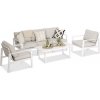 Furrore LOTUS CAFFE 3+1 záhradná sedacia súprava, biela 004548, NOVINKA