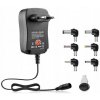 Univerzálny nastaviteľný napájací adaptér 3–12V s USB portom a 6 DC koncovkami