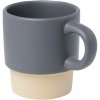 Olympia 130ml stohovateľná šálka na espresso s keramickým dnom, sivá