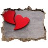 Samolepící díra na stěnu Červené srdce 95x64 cm