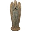 Clayre & Eef Béžovo-zelená keramická dekorácia socha anjela Angel Baroque - 41*45*65 cm - Clayre & Eef