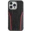 Audi Originální kožené pouzdro MagSafe iPhone 14 Pro 6.1 černo-červené pevné pouzdro AU-TPUPCMIP14P-R8/D3-RD