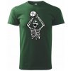Basketbal kostra - Klasické pánske tričko vyššej gramáže - XS ( Fľaškovozelená )