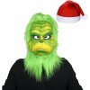Maska Grinch s čiapkou Santa