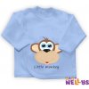 Baby Nellys - košilka se zap. na boku Little Monkey, modrá
