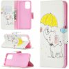 Peňaženkové kožené puzdro Drawing na Xiaomi Redmi Note 10/10S - Umbrella Elephant