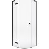 Roca Metropolis-N sprchovací kút 80x80 cm polkruhová čierna matné/priehľadné sklo AMP1008016M