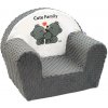 Detské kreslo z Minky New Baby Cute Family sivé Sivá