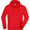 James & Nicholson Mikina JN 59 s kapucí na zip COT02005900405-red 2XL Červená